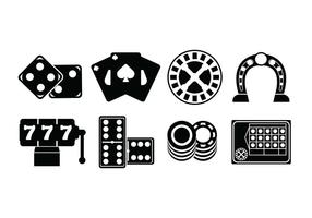 Gambling icons set vector