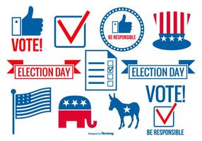 Voting Day Vector Elements Collection