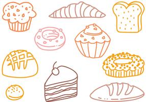 Free French Pastry Doodle Vectors