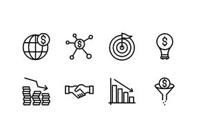 Revenue set linear icon vector