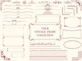 A set of assorted vintage frames. vector