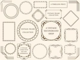 A set of assorted vintage frames. vector