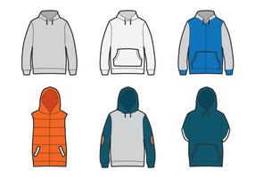 Outlined Blank Hoodie Template vector