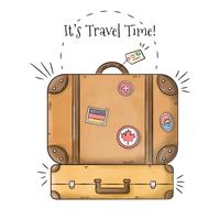 Pack Of Suitcases With Stamps Travel To Summer Season vector