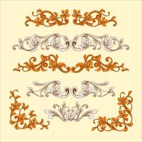 Vintage Baroque Frame Ornament with Engrave Style vector