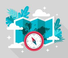 Compass Travel Vector Illustration