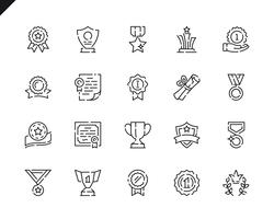 Simple Set Awards Line Icons vector