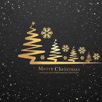 Elegant merry christmas tree card design vector