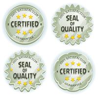 Cartoon Silver Premium Quality Seals vector