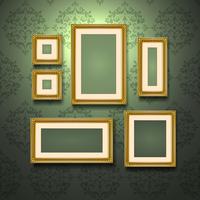 Golden Frames On Wall vector