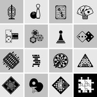 Games Black Icons Set vector