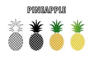 collection of pineapple icon isolated on white background. vector