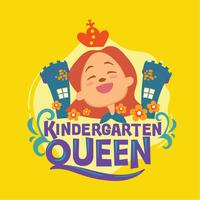 Kindergarten Queen Phrase Illustration.Back to School Quote vector