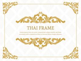 Gold Elegant Thai Themed Border Frame vector