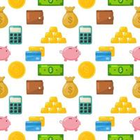 Finance cartoon seamless pattern vector