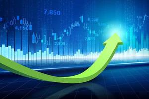 Technical graph of stock market vector