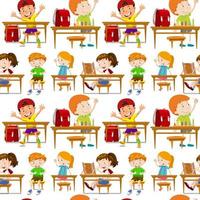 Seamless students in classroom vector