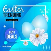 Blue Geometric Easter Sale Poster vector