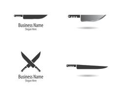 Knife logo template set vector