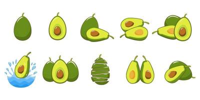 Avocado Element Set vector