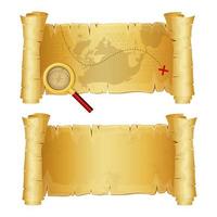 Treasure map isolated on white background vector