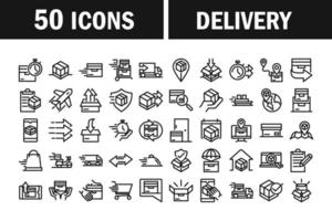 Delivery and logistics icon set vector