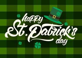 Saint Patrick's Day celebration plaid design vector