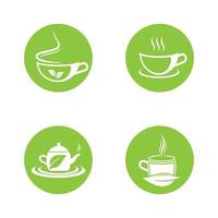 Green tea logo set vector