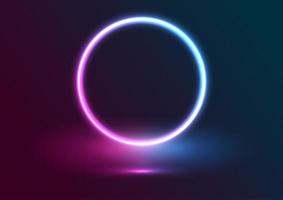 Neon circle display background vector