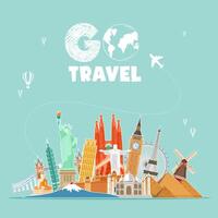 World Travel Landmark Design vector