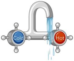 Water tap hot and cold cartoon style isolated vector