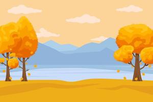 Autumn Background with Hand Drawn Leaves vector