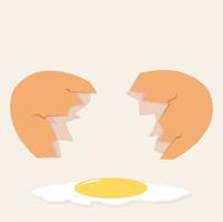 Broken eggshell with yolk on the floor vector