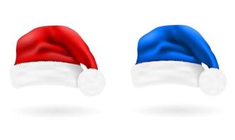 Christmas Santa Claus hat set vector