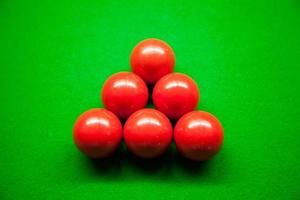 Snooker balls on the table photo