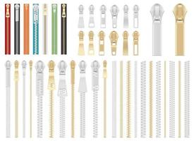 Zipper set vector design illustration set isolated on white background