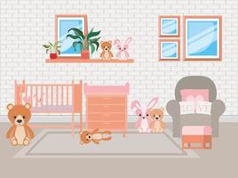 beautiful baby bedroom background vector