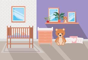 beautiful baby bedroom background vector