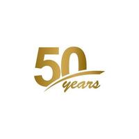 50 Years Anniversary elegant Gold Line Celebration Vector Template Design Illustration