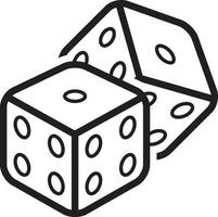 Line icon for dice vector