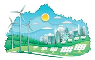 Eco City on Nature Concept vector