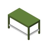 Isometric School Desk On White Background vector