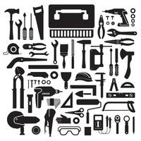 Icon set tools hardware vector