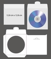 standard disc envelope mockup with dieline cut vector