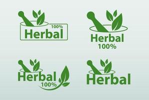 green herbal logo template,herbal 100 on white background vector