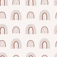 Boho rainbows. Seamless rainbow pattern with dots and lines of two sizes on a light background vector