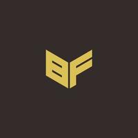 BF Logo Letter Initial Logo Designs Template with Gold and Black Background vector