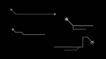 HUD callout elements digital technology motion black and white video