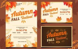 Autumn Fall Festival Invitation Card vector