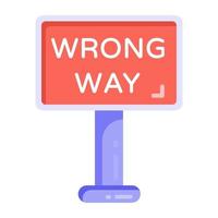 Wrong Way sign vector